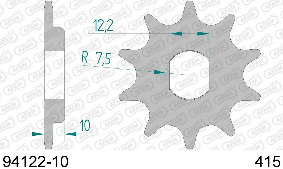 AFAM Tandwiel Voorzijde 10T - 415
